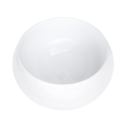 HHK HOME 05.75'' White Ceramic Circular Vessel Bathroom Sink 